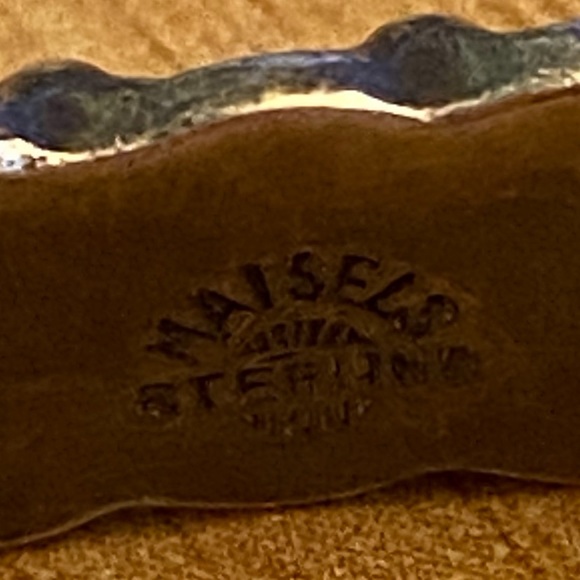 Beautiful vintage Navajo turquoise needlepoint 925 sterling silver bracelet - Picture 5 of 10